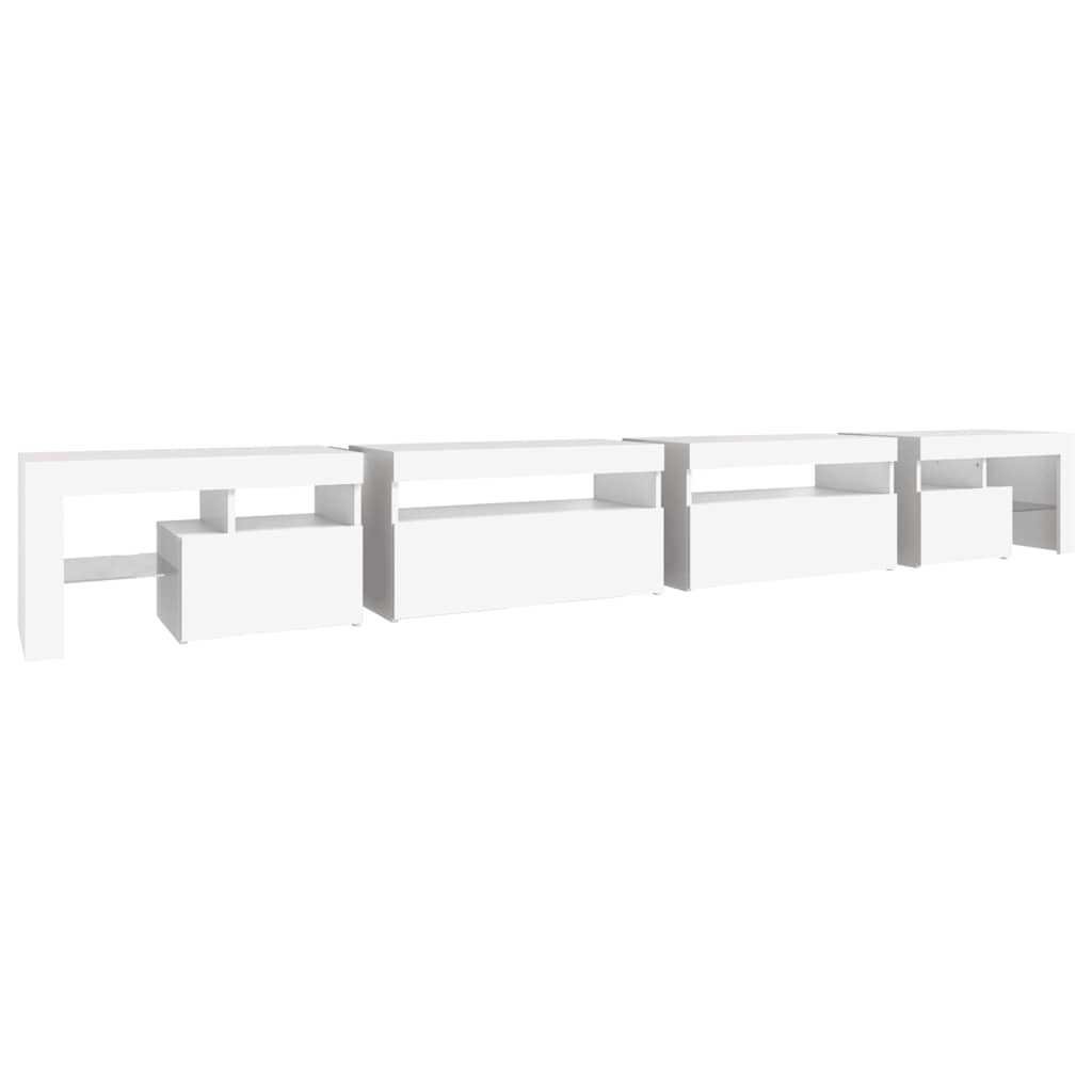 Vidaxl Szafka Pod Tv Z Oświetleniem Led, Biała, 290X36,5X40 Cm