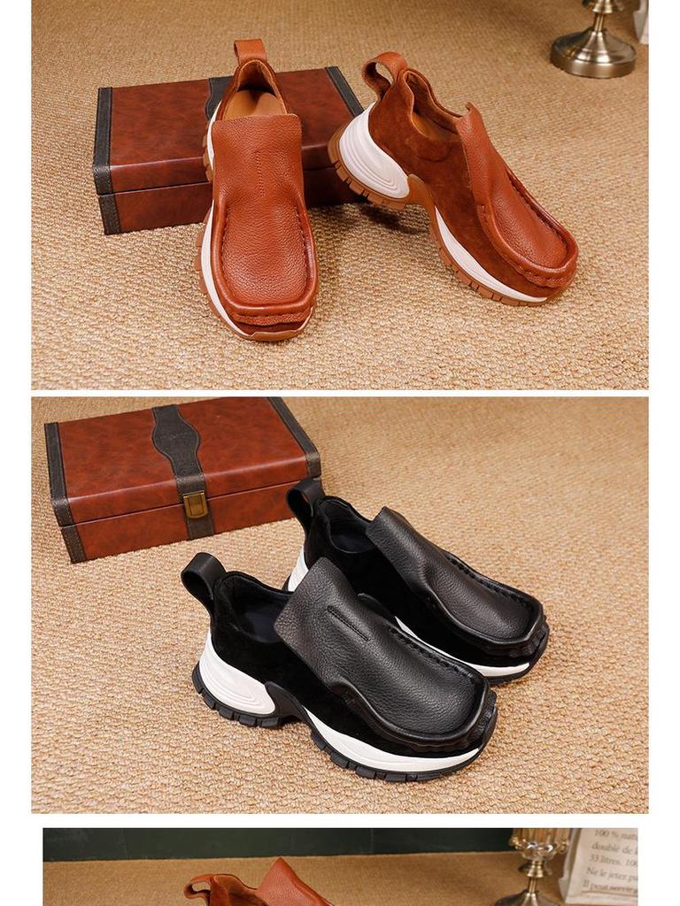 2025 Autumn Women's Luxury Slip-On Sneakers - Premium Cowhide Casual Shoes