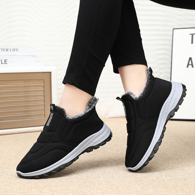 Cotton Shoes, Winter Oversized Cotton Boots, One Foot Stepping Boots with Added Velvet and Thick Walking Boots, Outdoor Snow Boots