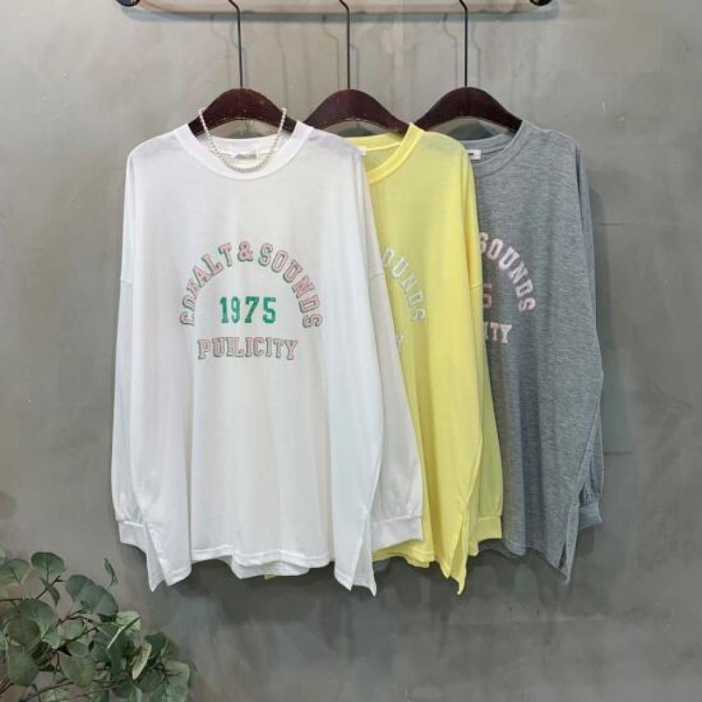 C S In The Room Koba vInTage leTTerIng SpliT Long Sleeve T ShirT 3 Color