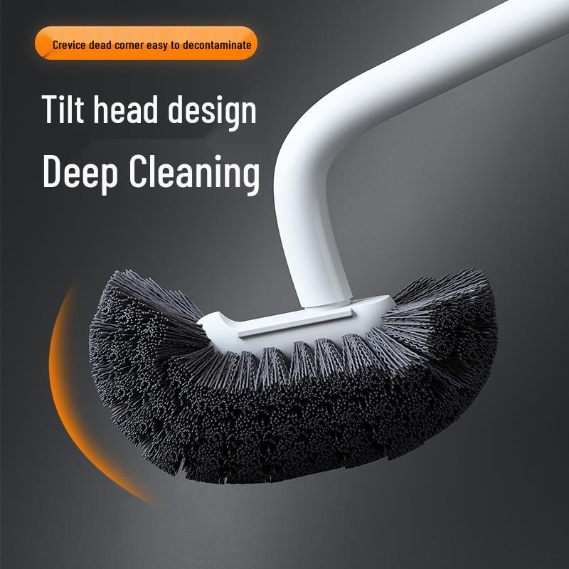 Wall-Mounted Long Handle Toilet Brush with Soft Bristles for Effective Cleaning