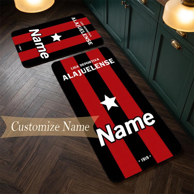 Club Sport La Alajuelense (1) Customize Name Flannel Kitchen Mat Soft Non-Slip Kitchen Floor Runner Rug for Home Kitchen Decor