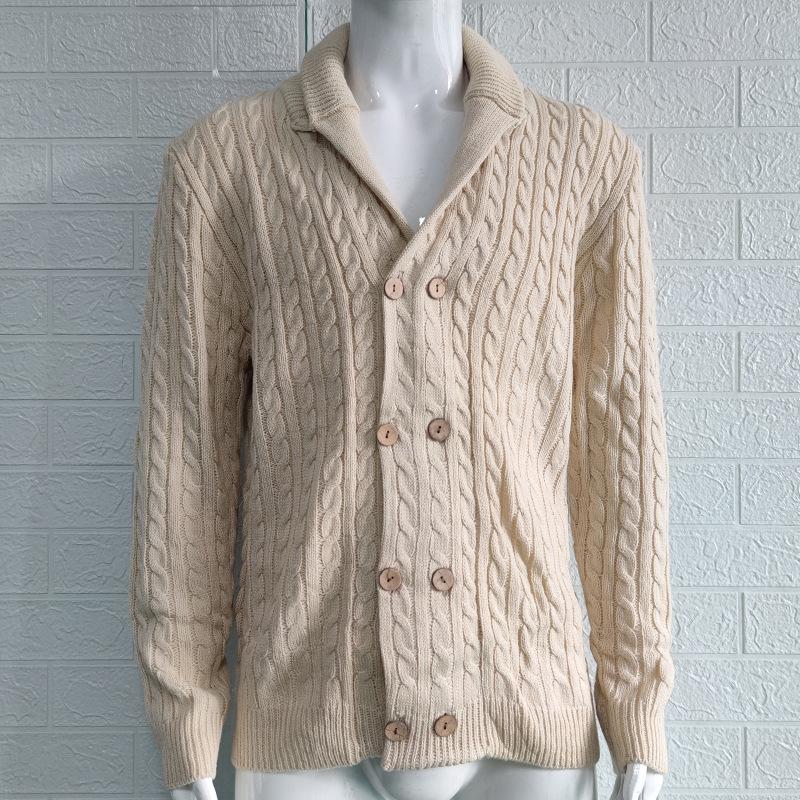 2025 Winter Solid Color Collared Long Sleeve Sweater Jacket