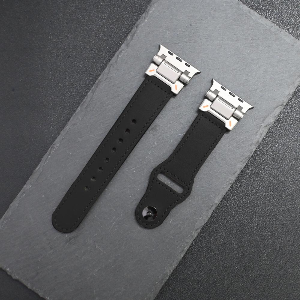 Luxury Leather Strap for Apple Watch Ultra 3 2 49mm 46mm 45mm 44mm Correa Men Loop Bracelet Iwatch Series 11 10 9 8 7 6 5 4 SE 3