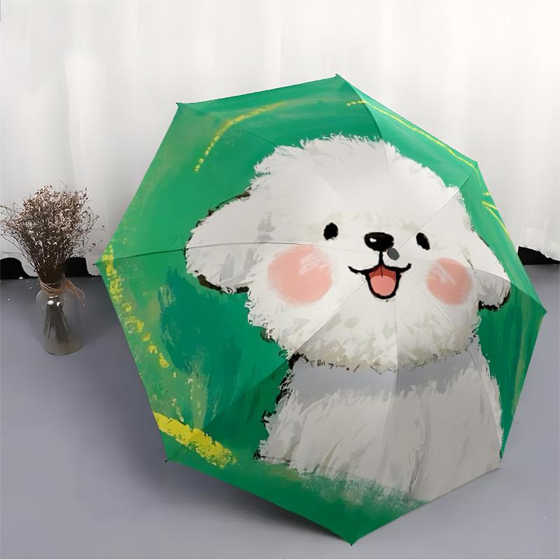1pc Puppy Pet Automatic Folding Umbrella - Compact 8-Rib Design, Durable Plastic & Iron, Lightweight for Outdoor Daily Use140