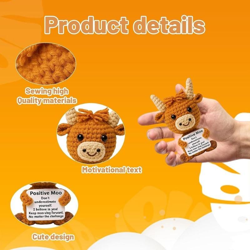 Highland Cow Knitted Doll Cute Alpaca-Like Plush Toy Soft Stuffed Animal Gift
