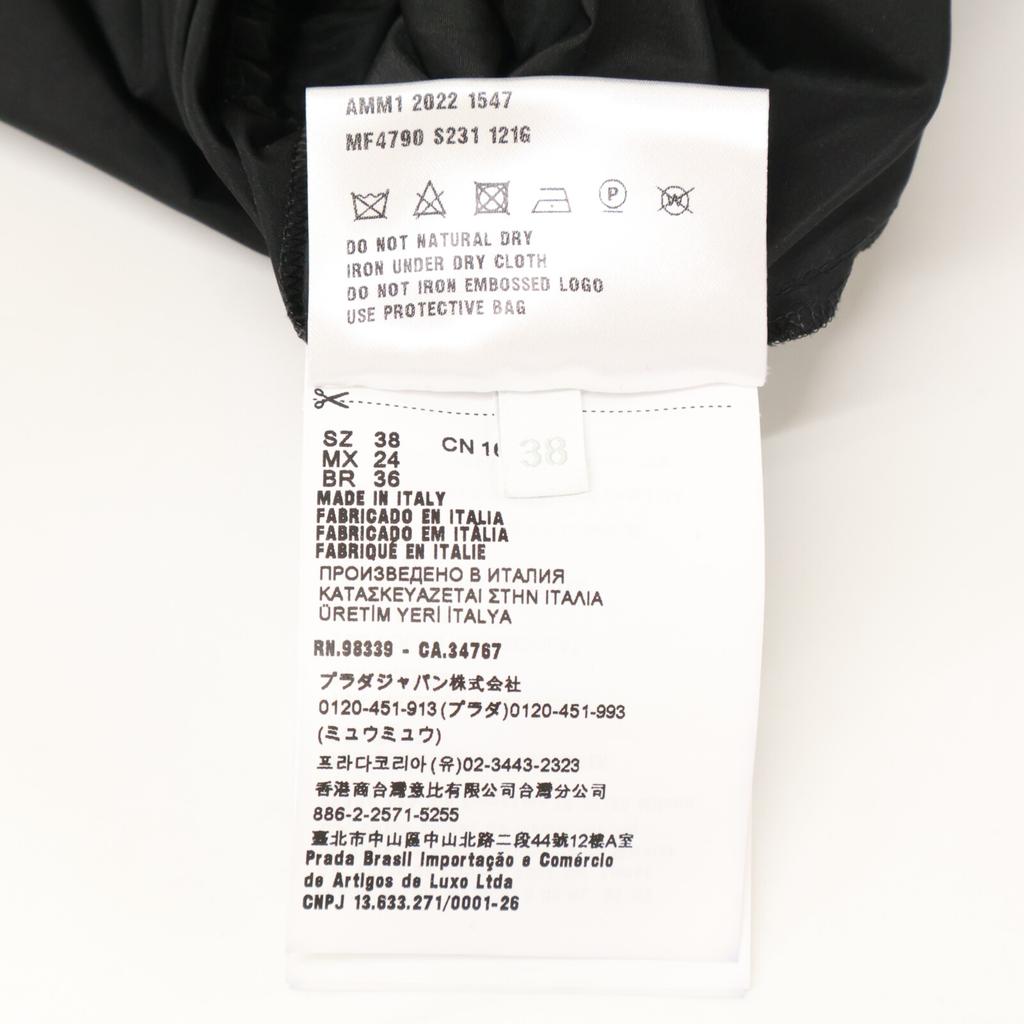 MIUMIU [Domestically Licensed/2010 Model] MF4790 Silk Tech Front Zip Sleeveless Top dress 38 blackUsed