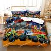 Set de așternut Blaze Cartoon Monster Machines Cearșaf de plapumă imprimat single Huse de pernă Seturi de 3 piese Dimensiuni pentru copii și adulți