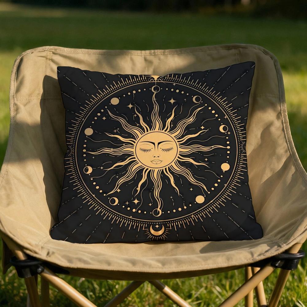 Tarot Sun and Moon Cushion Cover Soft Reversible Durable Pillow Cover MultiScene Use for Home Car Daily Comfort