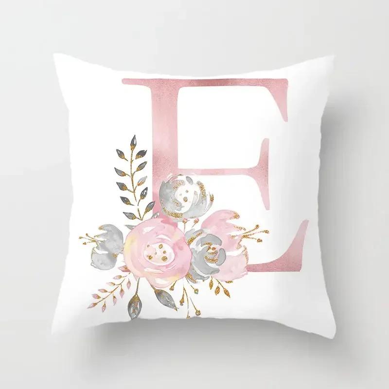 Pillow Cover Decorative Pink Letter Printed Cushion Covers 45*45 Pillowcase Sofa Cushions Polyester Cuscini Decorativi