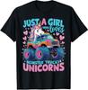 Just a Girl Who Loves Monster Trucks and Unicorns T-Shirt