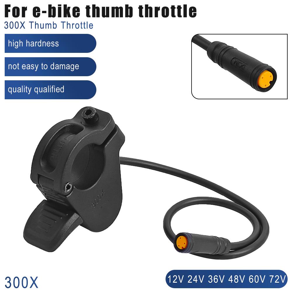 Universal Thumb Throttle 300X Right/Left Hand Throttle for 24V 36V 48V 72V Electric Bicycle Accelerator Electric Scooter Part Throttles 2