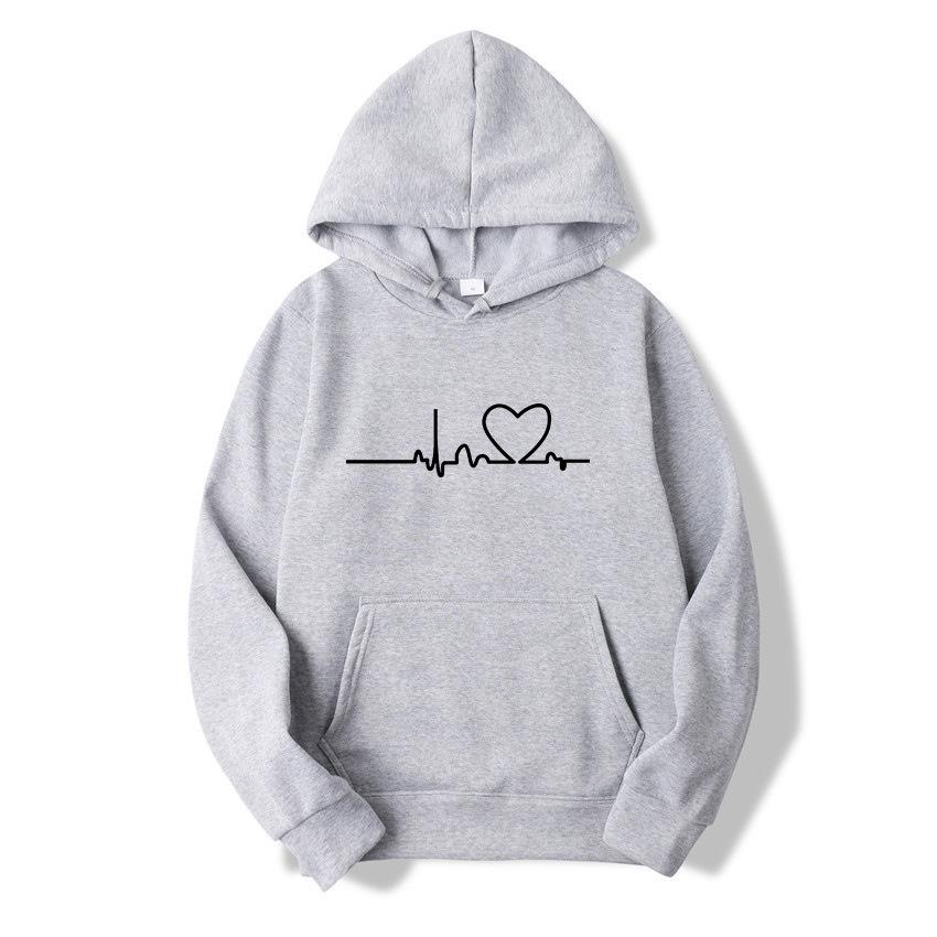 Trendy Cross-Border Couple Hoodies: Autumn/Winter Velvet Print with Kangaroo Pocket