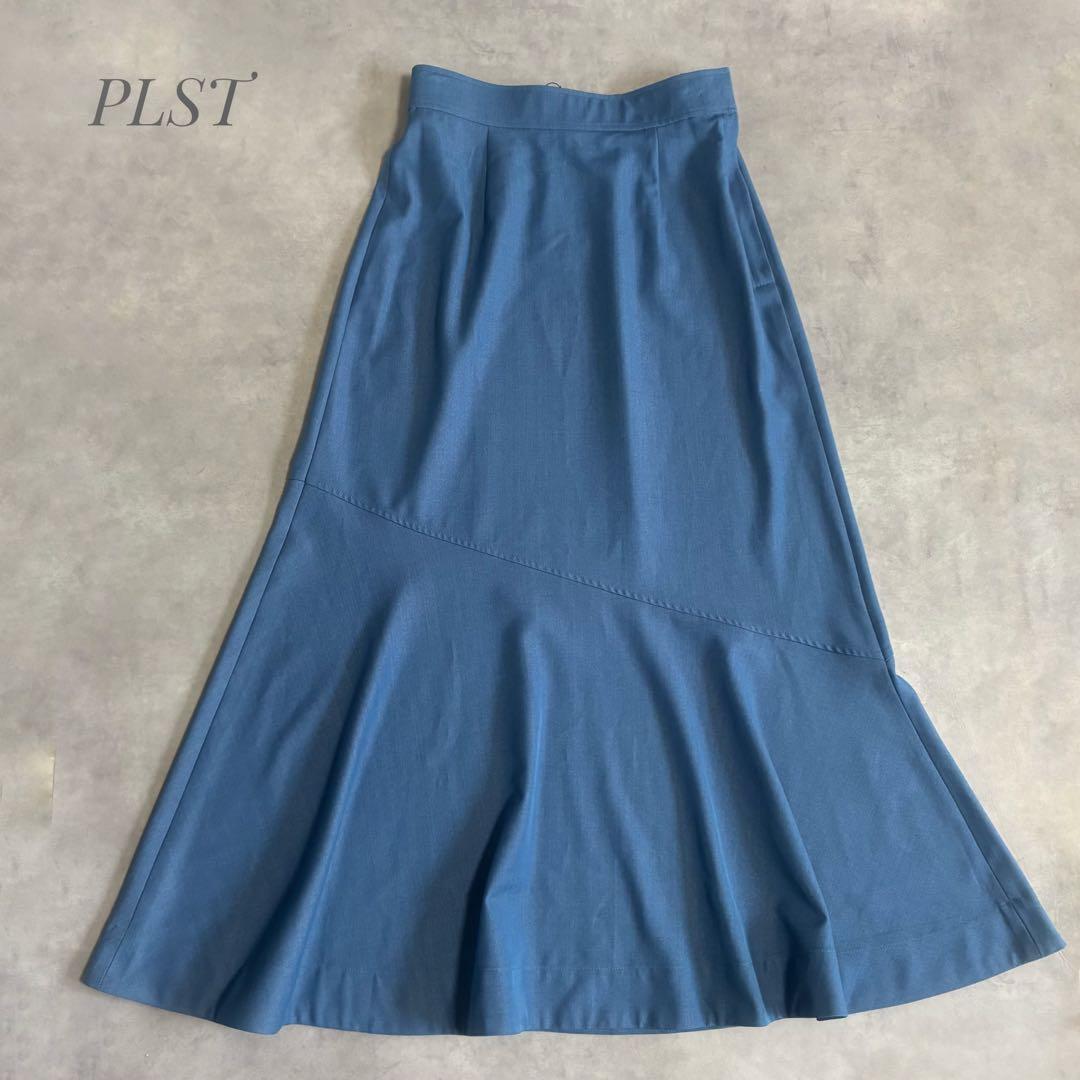 Unused PLST Chambray Mermaid Skirt Blue L size