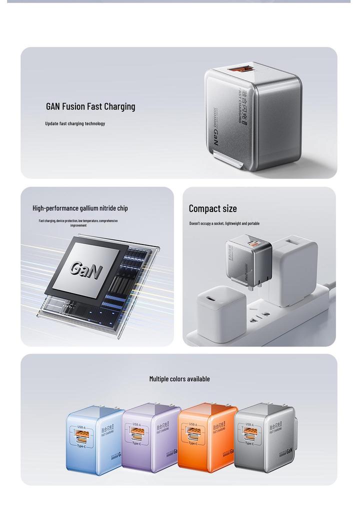 Dual-Port GaN Fast Charger for Apple & Android 17, One-to-Two Type-C Car Adapter