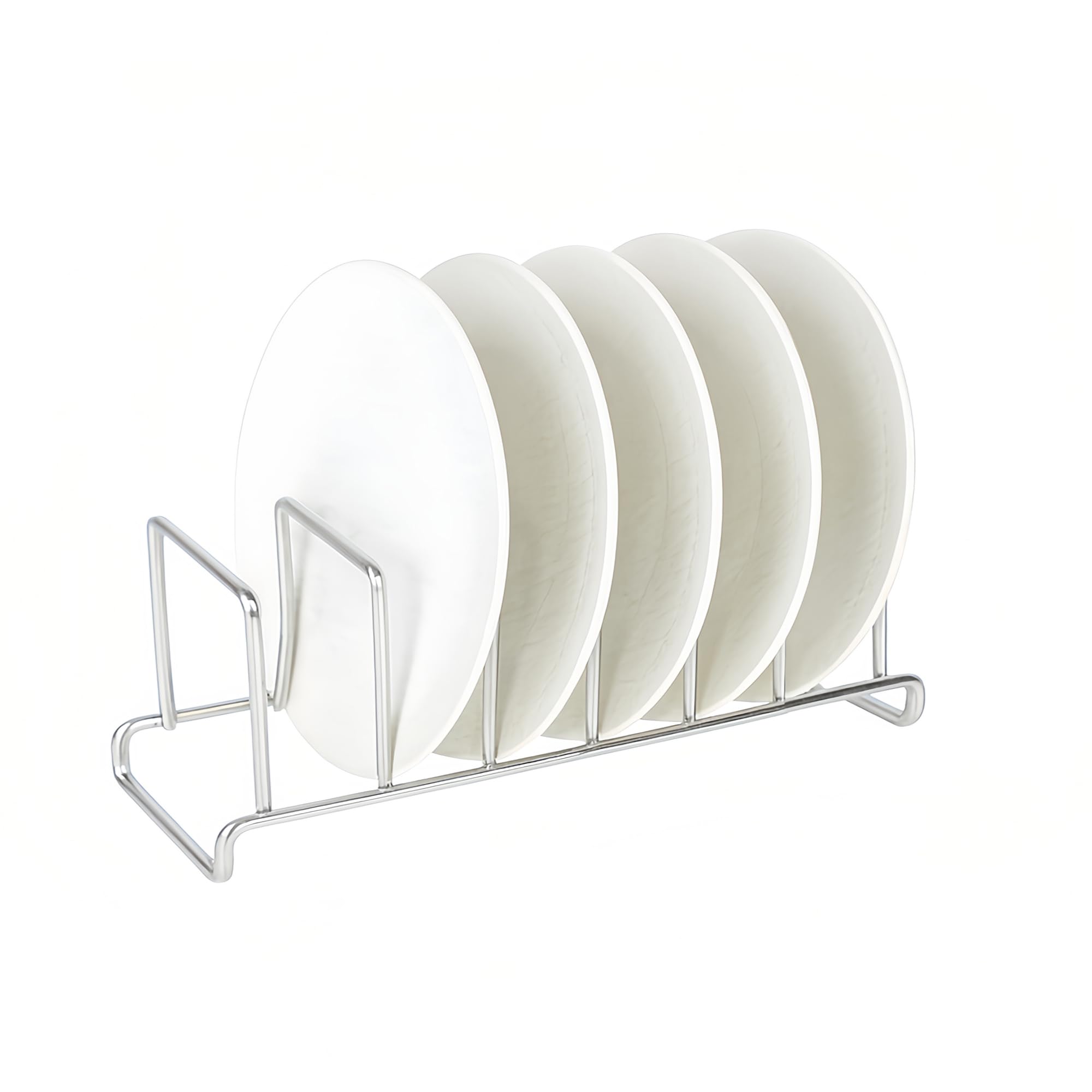 

IMEEA Dish Stand, Draining Rack, Stainless Steel, W30.5 x D10 x H12cm, Dish Rack with 6 Compartments, Storage, Dish Drying, Space-Saving, Silver