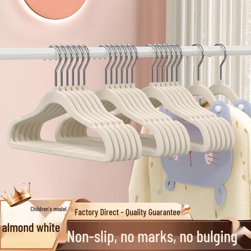 Semi-Circular Non-Slip Flocked Hanger: Traceless, No Shoulder Bumps, Shed-Free, Ideal for Home and Dorm Drying.