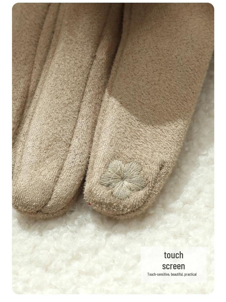 Women's Suede Winter Gloves: Warm, Fleece-Lined, and Windproof for Cycling and Driving