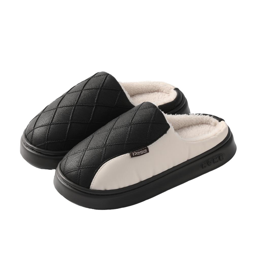 Waterproof Cotton Slippers Winter 2025 New Outdoor Wear Indoor Home Non-slip Thick Bottom Couple Cotton Drag Winter