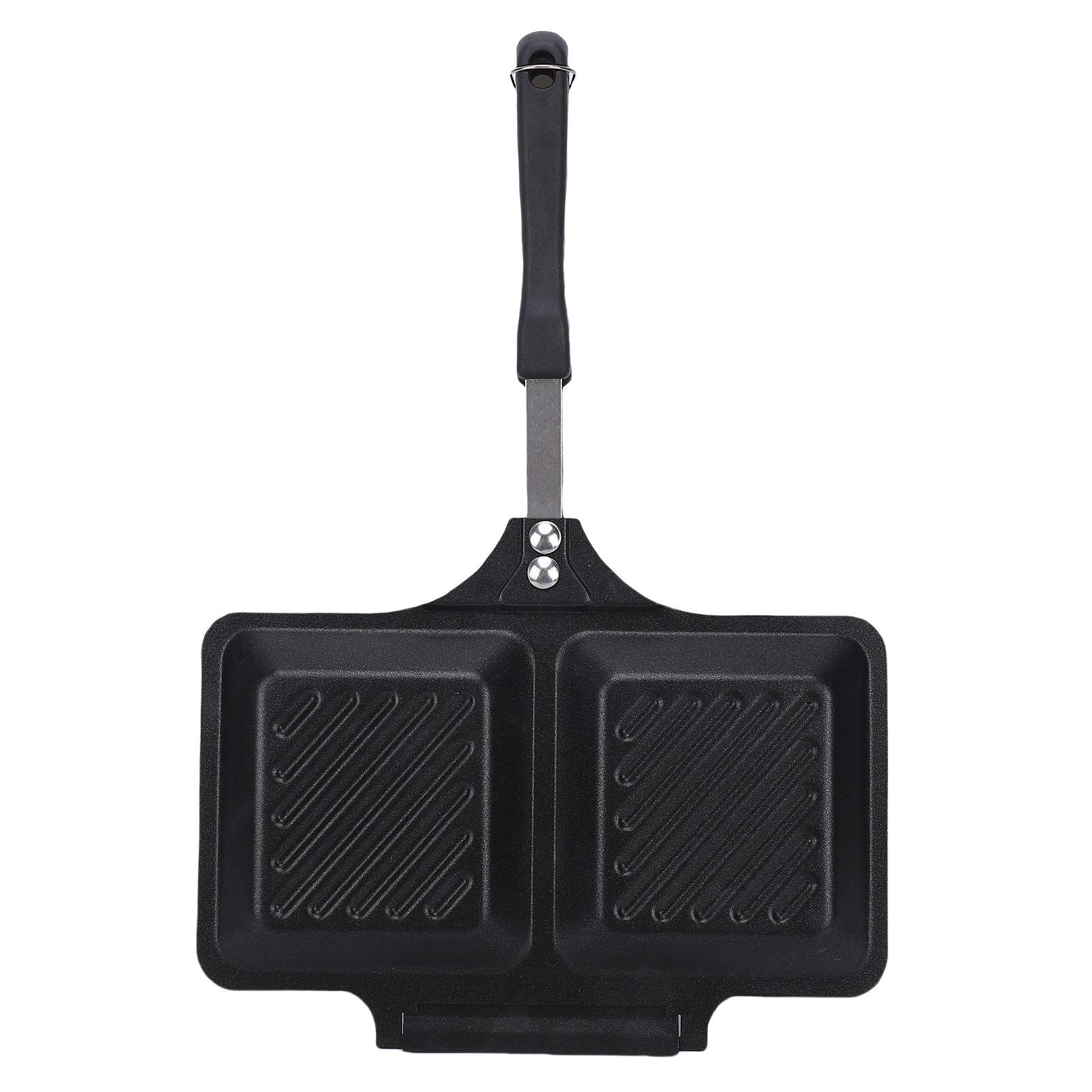

Grilled Panini Maker Pan Non Stick Coating Double Sided Stovetop Toasted Maker for Home Kitchen
