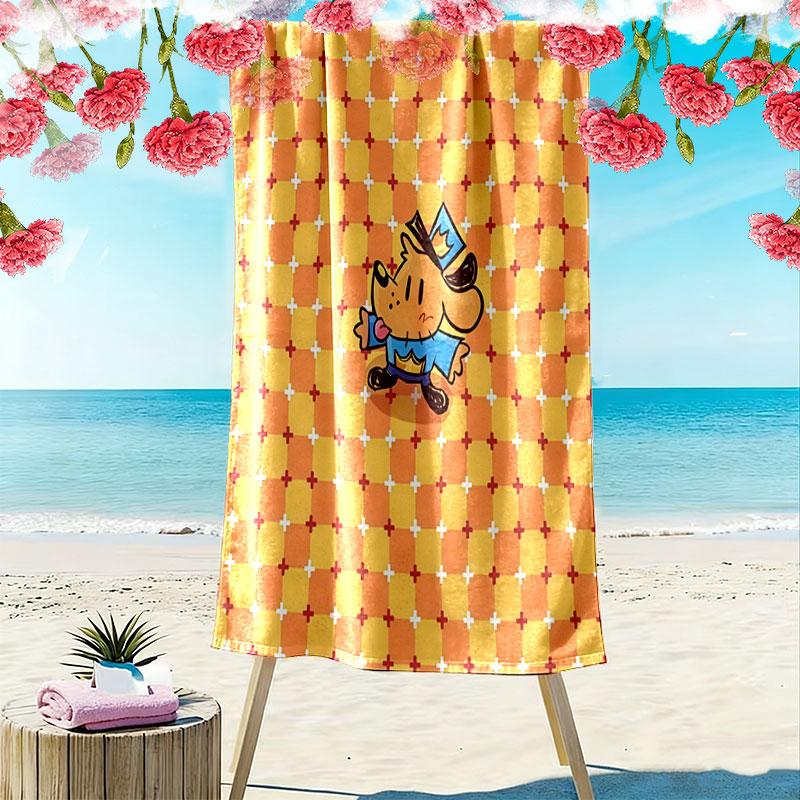 Dog Man Print Beach Towel, Large Soft Quick Dry Towel for Beach Camping Swimming