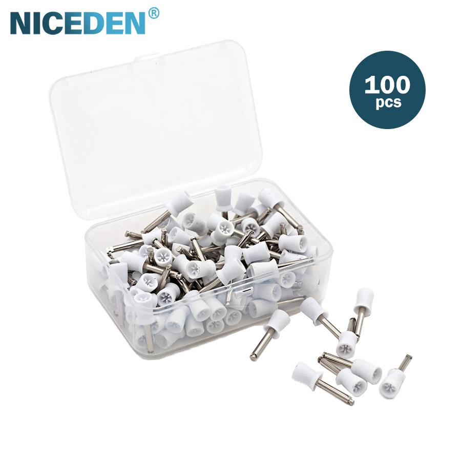 100pcs Dental Lab Nylon Latch Small Flat Polishing Polisher Prophylaxis Brushes Disposable Dental Care Brush Head