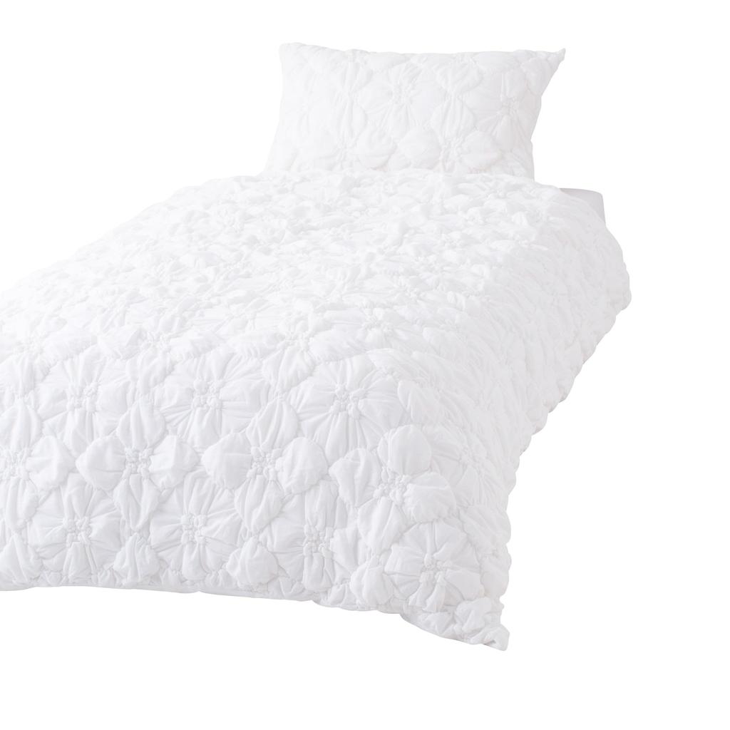 Husă de pilota Francfranc Floare Cuvertură Unică Albă