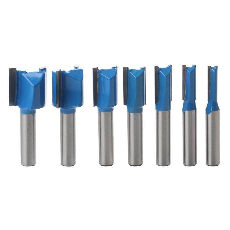 8mm 7-teiliges Hartmetall-Doppelschneiden-Nutfräser-Set für Holzbearbeitung und Fräsen