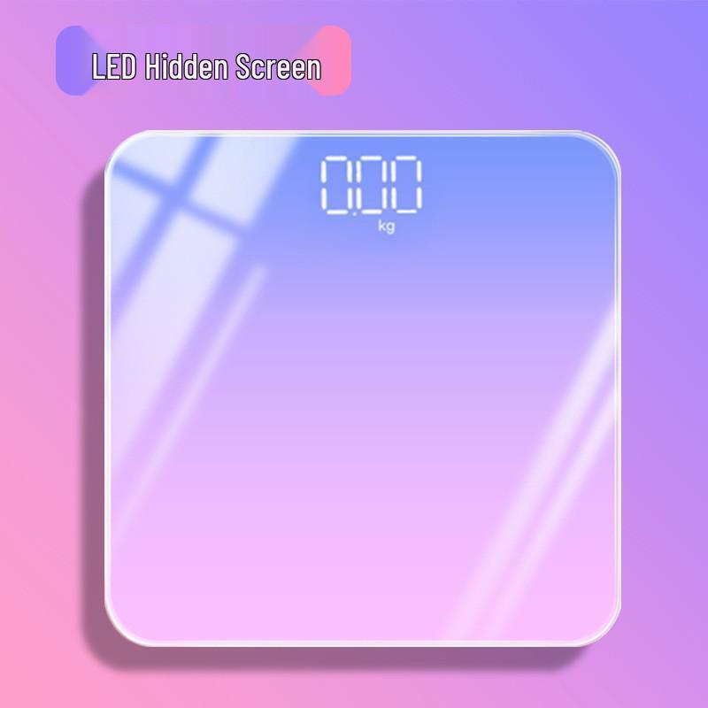 LED Hidden Screen Electronic Body Weight Scale with Charging Options and Gradient Design