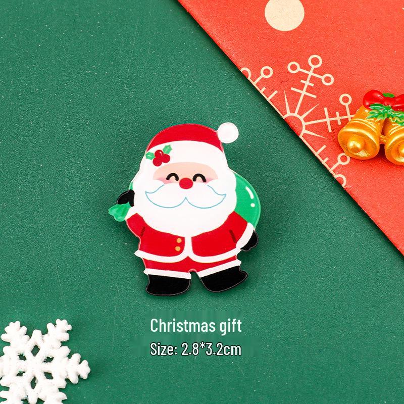 Adorable Christmas Santa Claus Brooch: DIY Student Bag Accessory & Small Gift