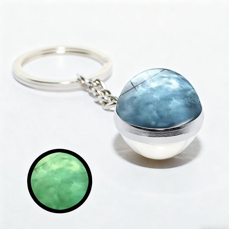 

1 шт. Круглый светящийся кулон с кольцом, подарок на выпускной, брелок «Планетарная Земля», автомобильный, светящийся в темноте, прочный, двусторонний, милый I