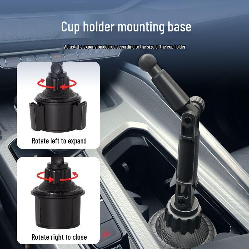 Universal Car Drink & Phone Holder with 17MM Ball Head and Extension Rod