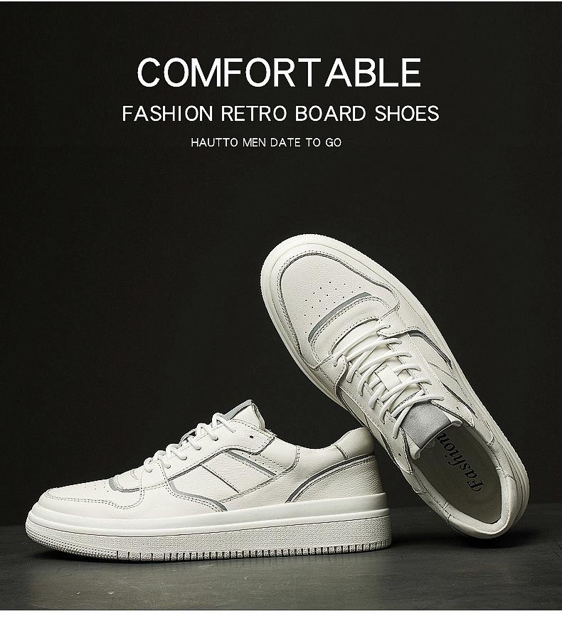 Men's New Trendy White Low-Top Casual Shoes - Fashion Board Large Size Sports Sneakers