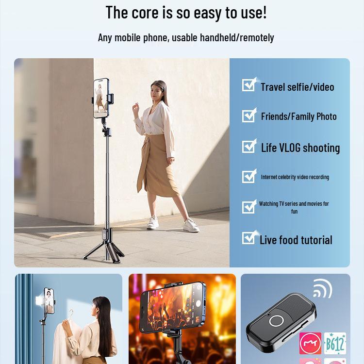 Jiahua Cai Portable 360° Selfie Stick Tripod with Remote