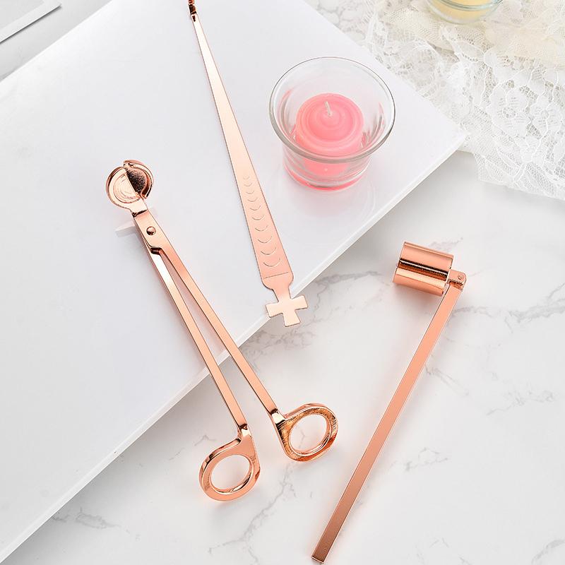 3PCS Candle Wick Trimmer Set Candle Extinguishing Device Stainless Steel Scissors Hooks Candle Accessories Home Care Candle Tool