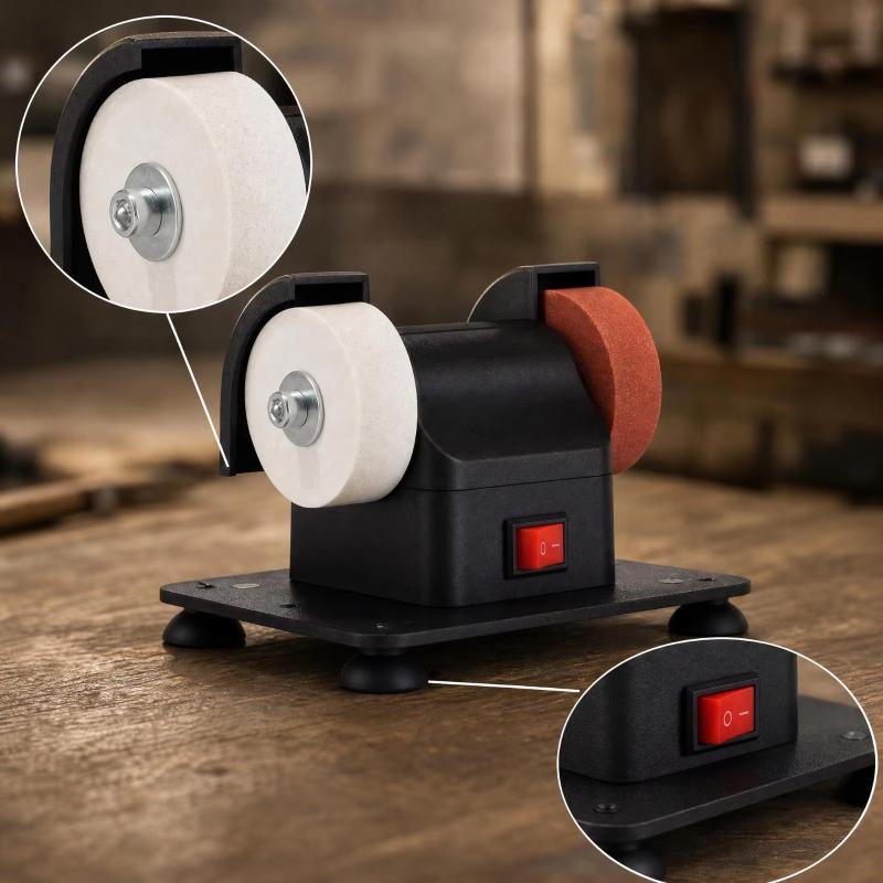 Mini Knife And Scissor Sharpener With Protective Cover; Versatile Dual-Wheel Electric Sharpener (220V).