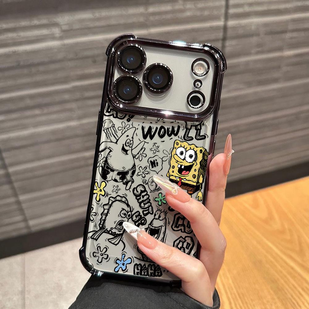 Cute SpongeBobs S-SquarePants Phone Case for Samsung Galaxy S26 S25 S24 S23 S22 S21 S20 FE Ultra Plus 5G Anti-drop Cover