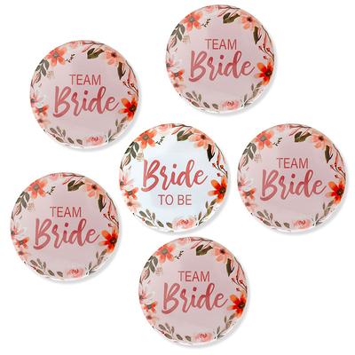 New Wedding Party Red Flower Leaves Team Bride Party Decoration Badge Tinplate Badge