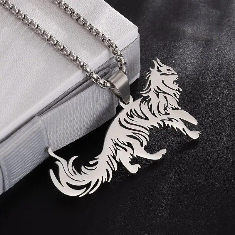Stainless Steel Mainecoon Pendant Necklace Animal Cute Pet Maine Cat Necklace Trend Jewelry Anniversary Gift for Men and Women