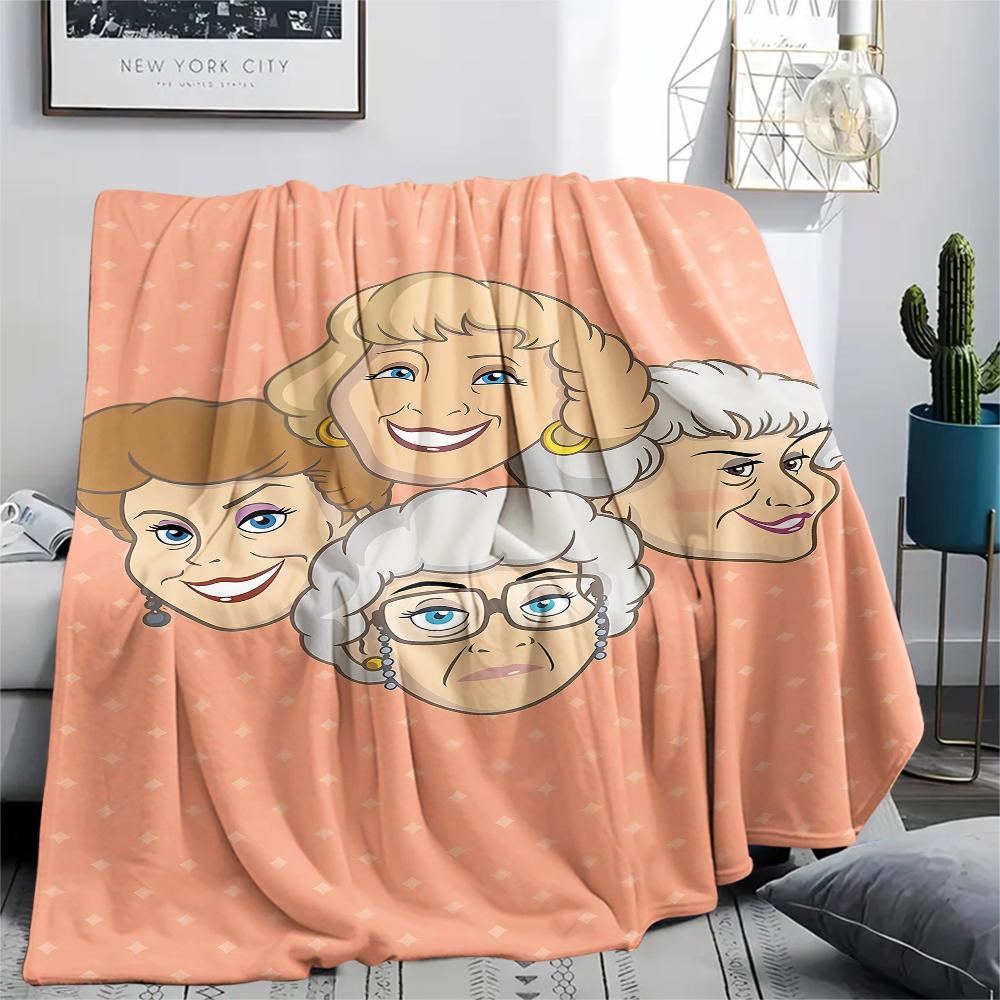 1PC The Golden Print Flannel Blanket, High quality All Seasons, Home Decor, Warmth and Comfort, Perfect for Christmas Gifts