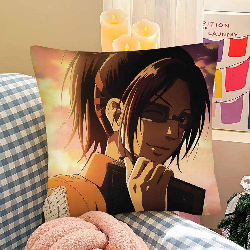 A-Attack On Titan H-Hange Zoe Anime Pillow Case Fashion Square Pillowcase Bedroom Sofa Room Ins Decoration Leisure Cushion Cover
