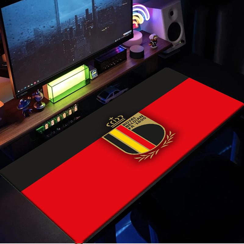 Belgian Football Association Emblem mouse pad, rubber base, esports desk mat, mouse pad for gamers and office use, gaming desk , easy to clean mat