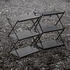 Camping 3-tier Rack Outdoor Folding Storage Shelf Portable Desktop Organizer Shelves Picnic BBQ Storage Rack Table for Picnic