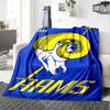 1 Stück Decke - Los Angeles Rams Logo Aufdruck Design, Leichte Decke für Sofa, Bett - Weich & Warm, Geschenk für Alle Jahreszeiten