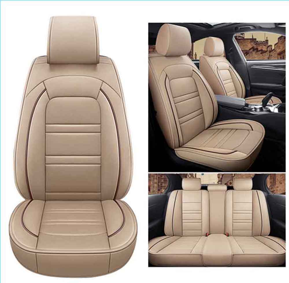 Universal 5-Seat PU Leather Car Seat Covers Full set Front Rear Seat Cushion Anti-scratch Protection Four Season
