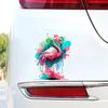 QT2195#15cm Suluboya Pembe Flamingo Su Geçirmez Araba Dekoratif Çıkartma, Arabalar, Dizüstü Bilgisayarlar, Tamponlar, Cam Pencere Çıkartması İçin Uygundur