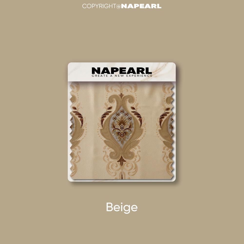 

1PC NAPEARL Європейські розкішні універсальні напів затемнені вишиті зручні штори та прозорі штори для домашнього декору вітальні, спальні Blackout-150x260cm бежевий