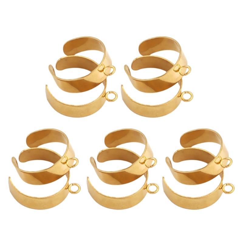 10 Stück Edelstahl Ringrohlinge Offen Verstellbare Fingerringe DIY Schmuckherstellung Rohlinge für Bastler Handgemachtes Geschenk