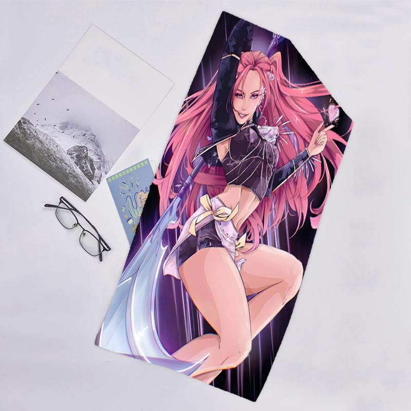 1pc KPop Demon Hunters MIRA1 Beach Towel, Beach and Seaside Swimming Pool Equipment, Fashion Pattern, Rectangular, Travel Essentials