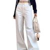 Damen High Waist Weiße Wide Leg Jeans für Frühling und Sommer - Schlankmachend, Vielseitig und Fließende Straight Leg Hose